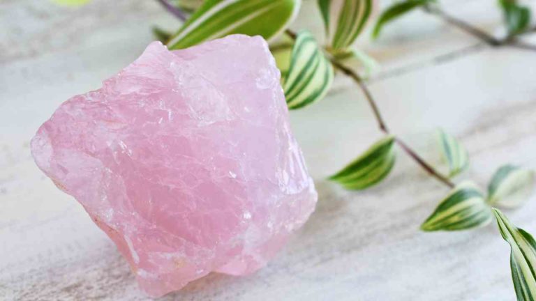 Rose quartz gemstone
